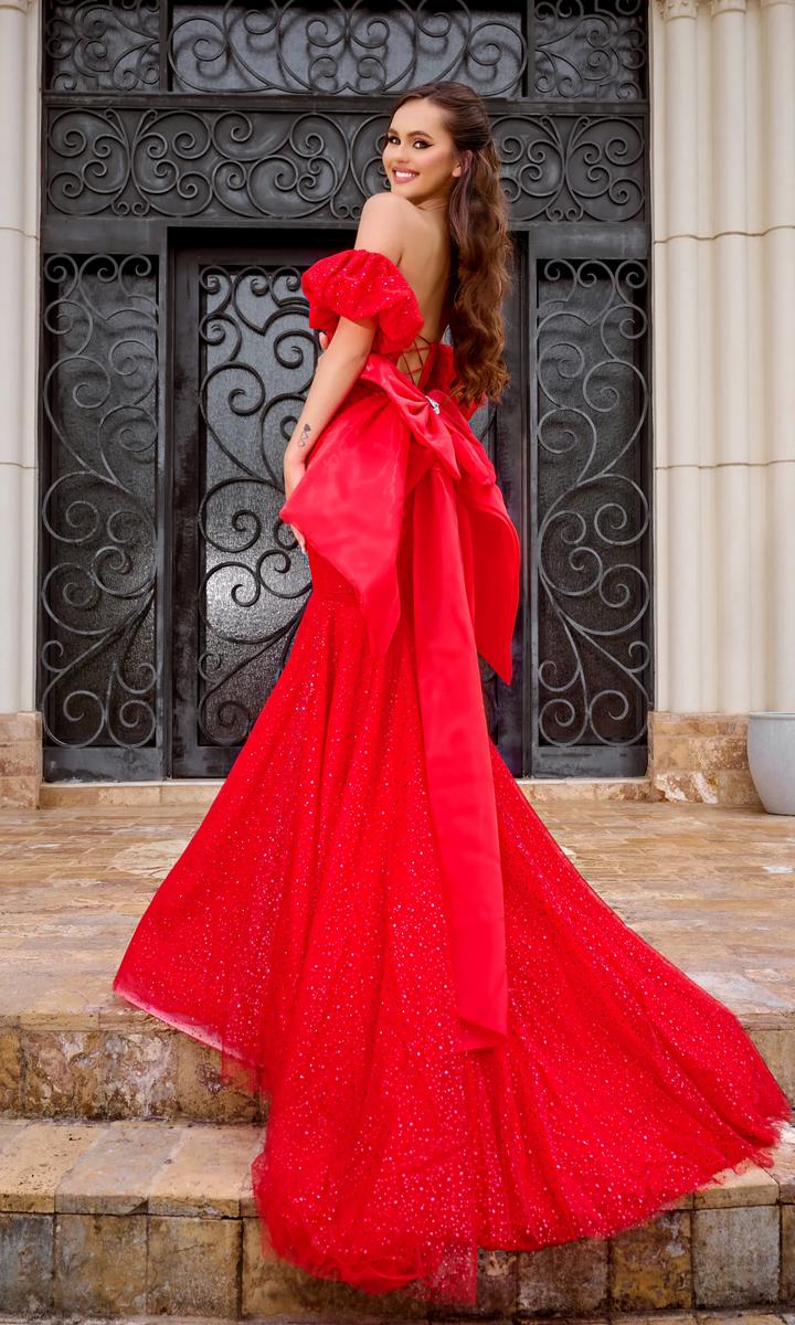 Portia and Scarlett Puff Sleeve Ball Gown PS24066