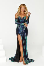 Portia and Scarlett Strapless High Slit Prom Dress PS24148