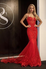 Portia and Scarlett Ruched Lace Prom Dress PS24252
