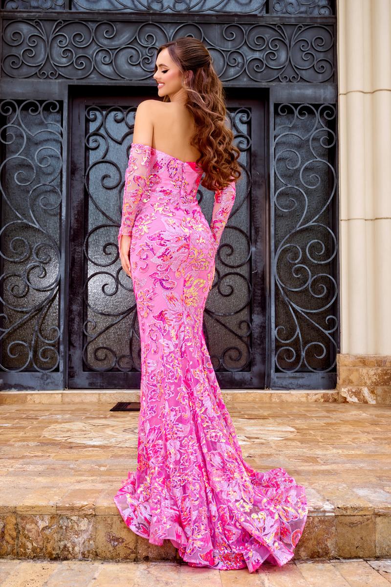 Portia and Scarlett Floral Sequin Prom Dress PS24319