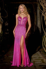 Portia and Scarlett Plunging Slit Prom Dress PS24678