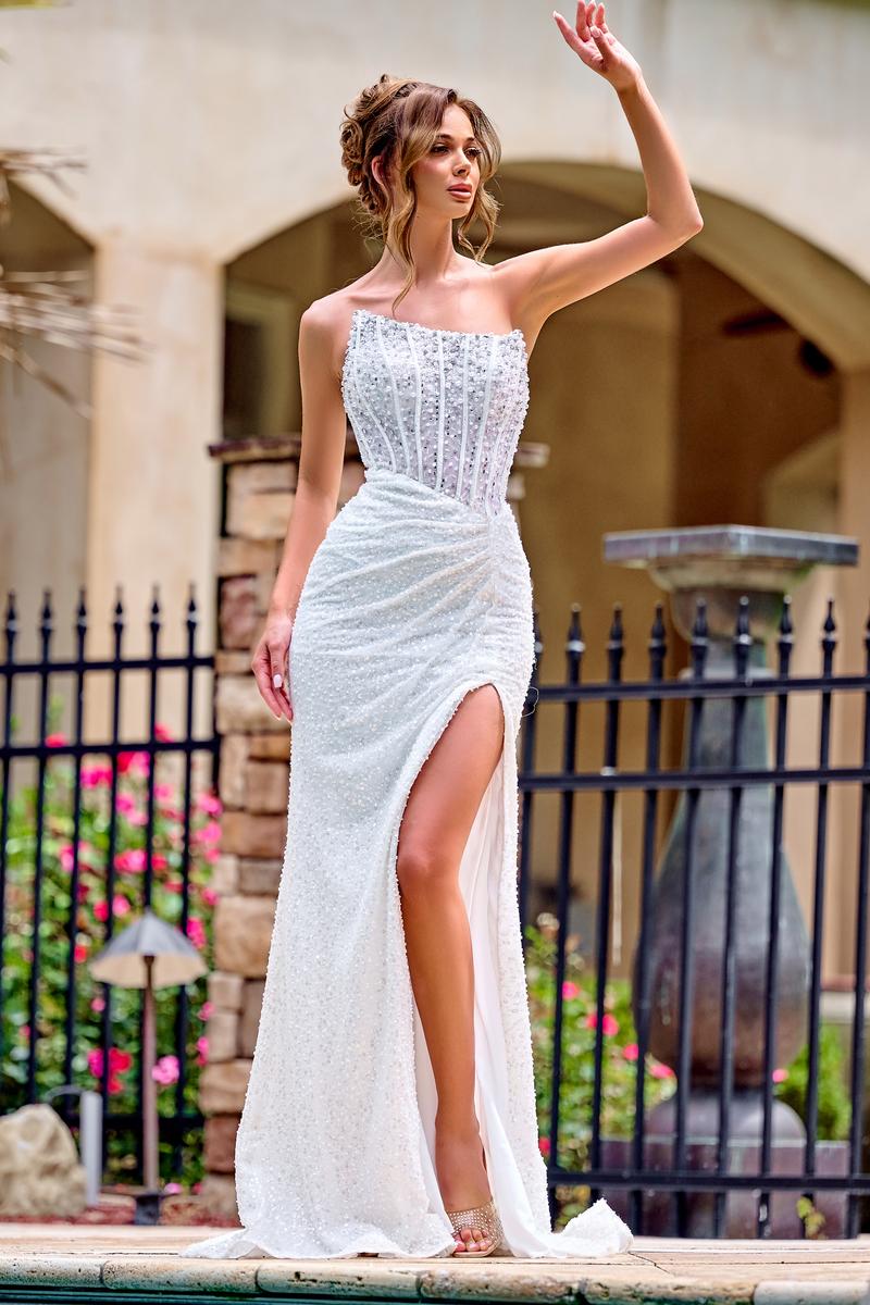 Portia and Scarlett One Shoulder Illusion Prom Dress PS24942