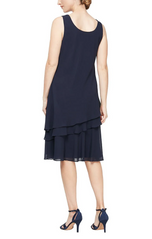 Alex Evenings Knee Length Chiffon 2-Piece Dress 8192005