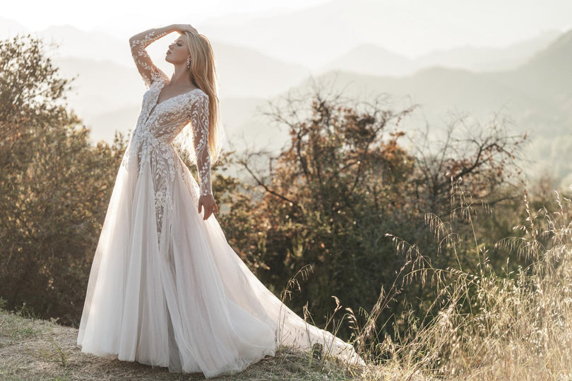 Allure Bridals Long Sleeve Lace Bridal Gown R3708