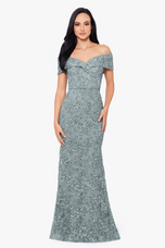 Xscape Evenings "Jill" Off the Shoulder Lace Gown 4618X