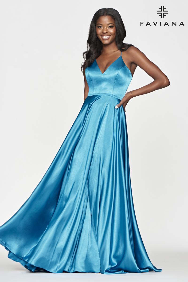 Faviana Long Satin A-Line Prom Dress S10209