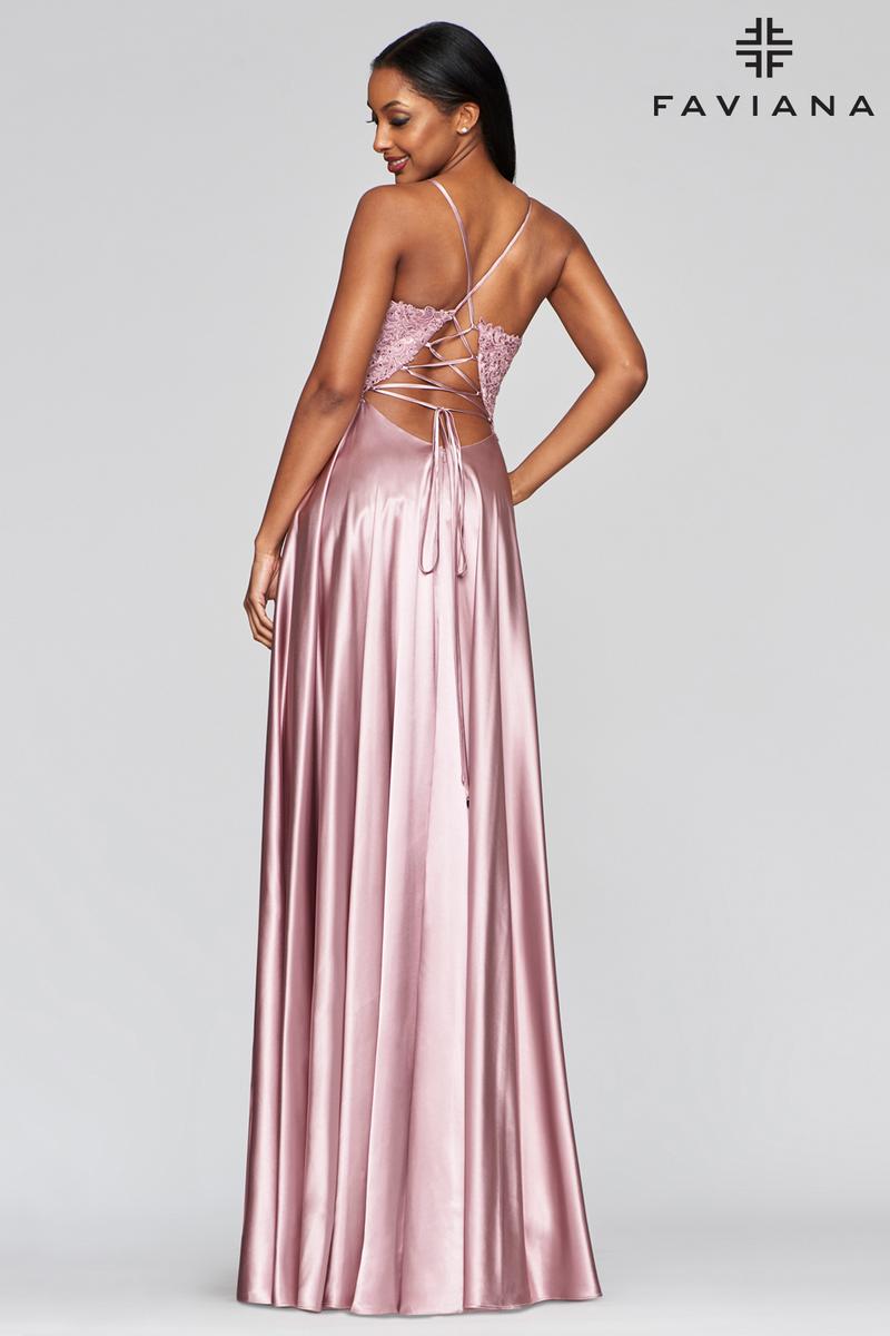 Faviana Glamour Satin A-Line Dress S10400