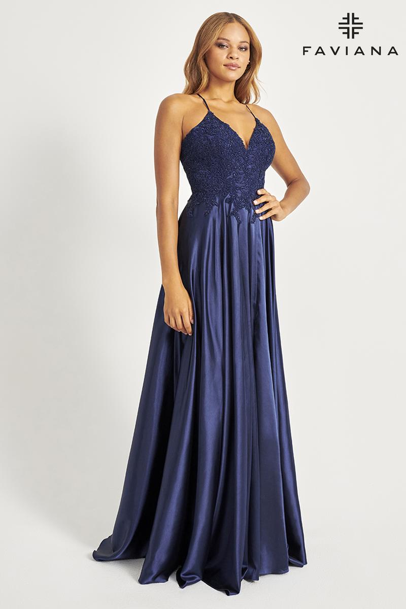 Faviana Glamour Satin A-Line Dress S10400