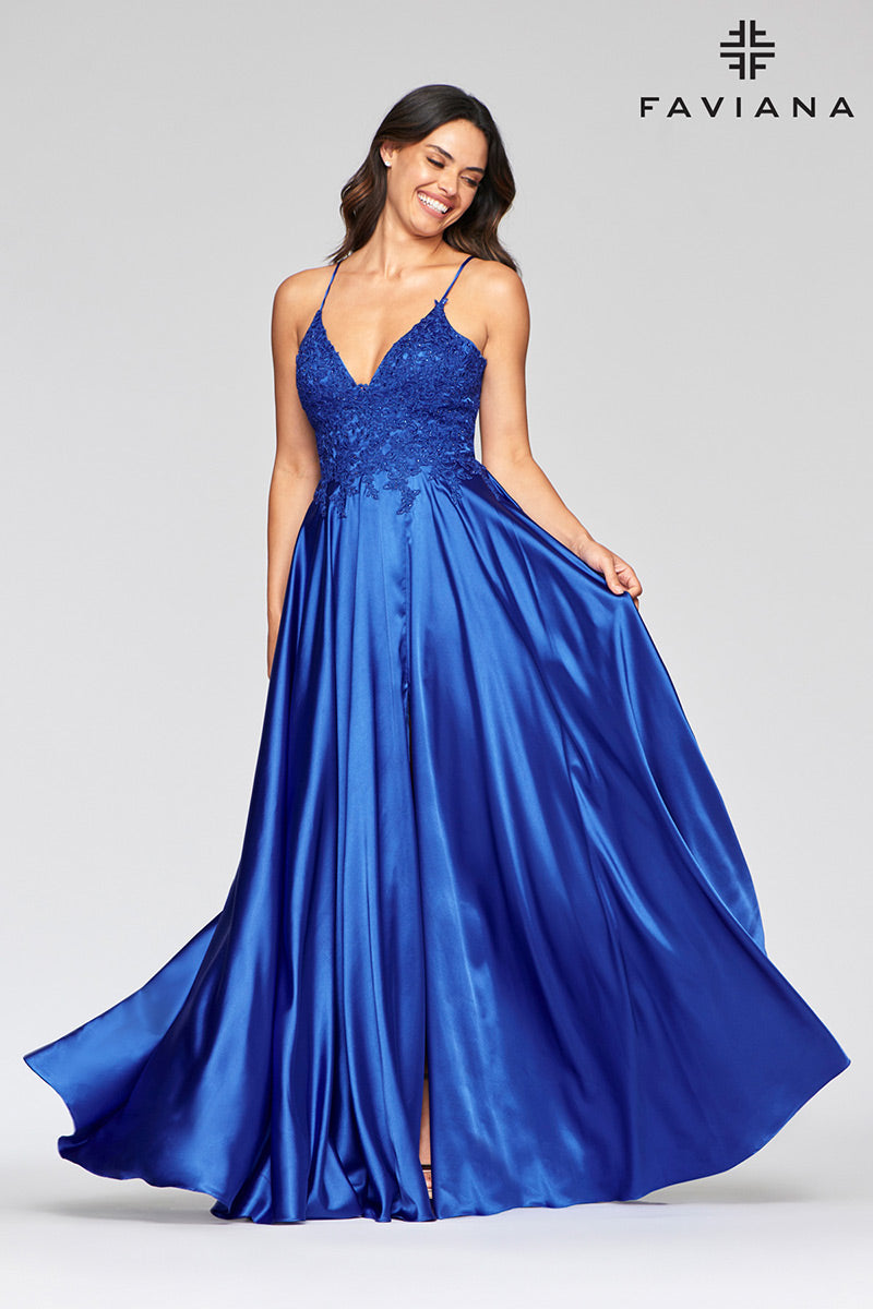 Faviana Glamour Satin A-Line Dress S10400