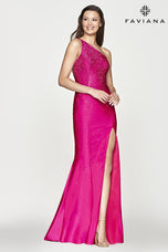 Faviana One Shoulder Heat Stone Prom Dress S10632