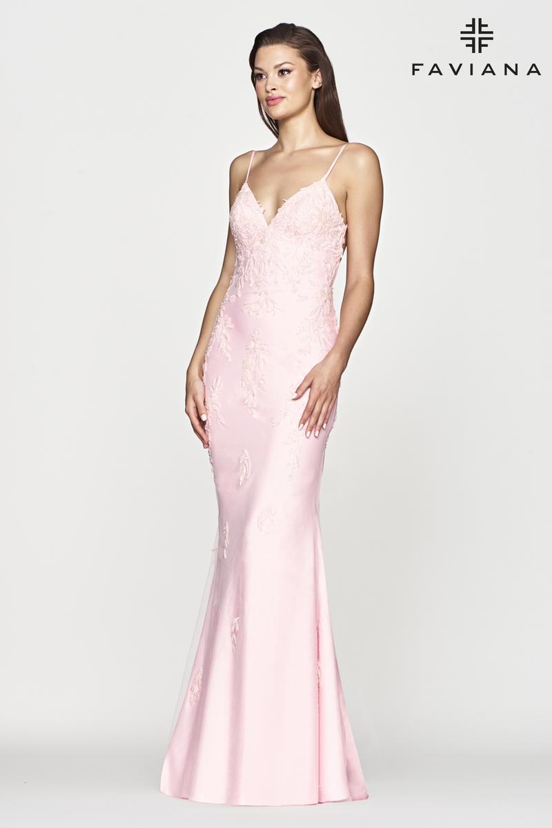 Faviana Long Lace Prom Dress S10633