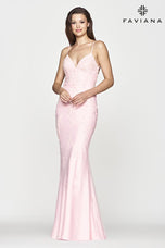 Faviana Long Lace Prom Dress S10633