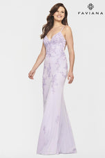 Faviana Long Lace Prom Dress S10633