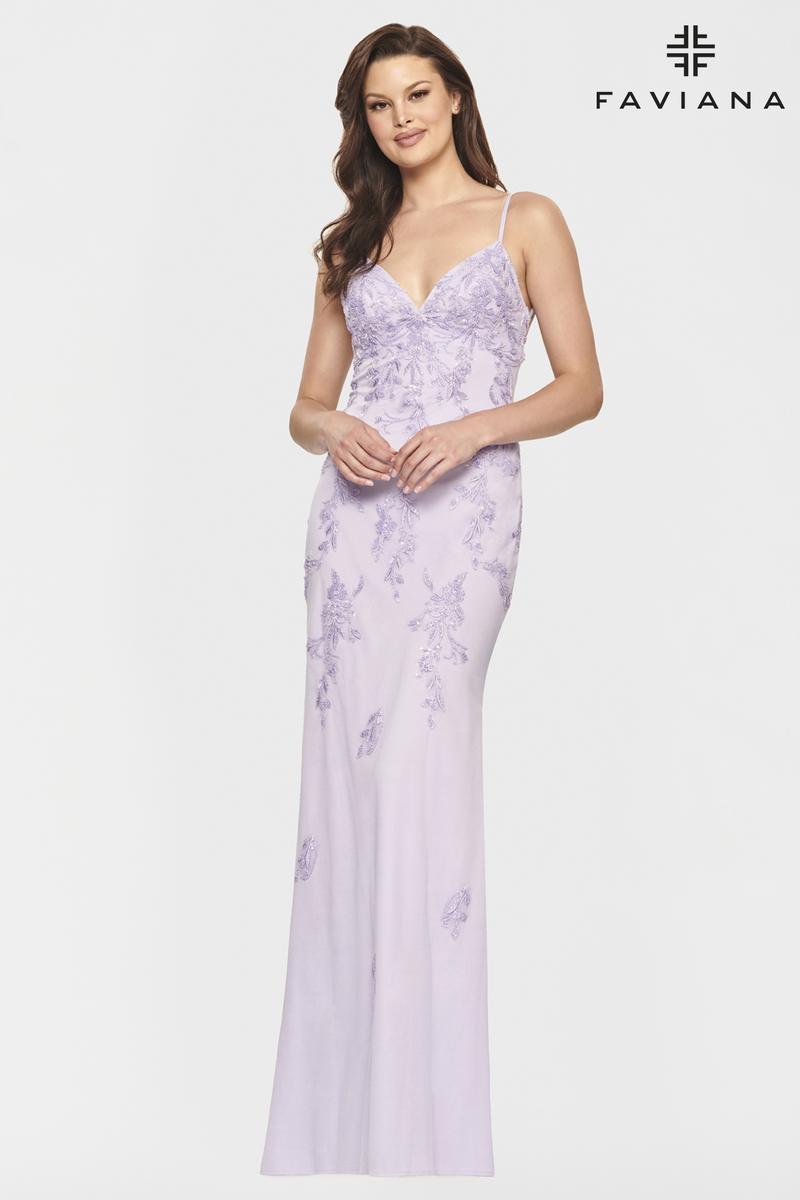 Faviana Long Lace Prom Dress S10633