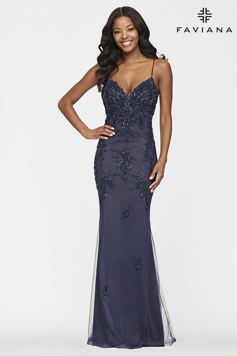 Faviana Long Lace Prom Dress S10633