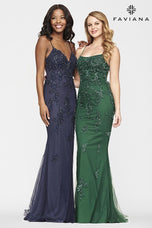 Faviana Long Lace Prom Dress S10633