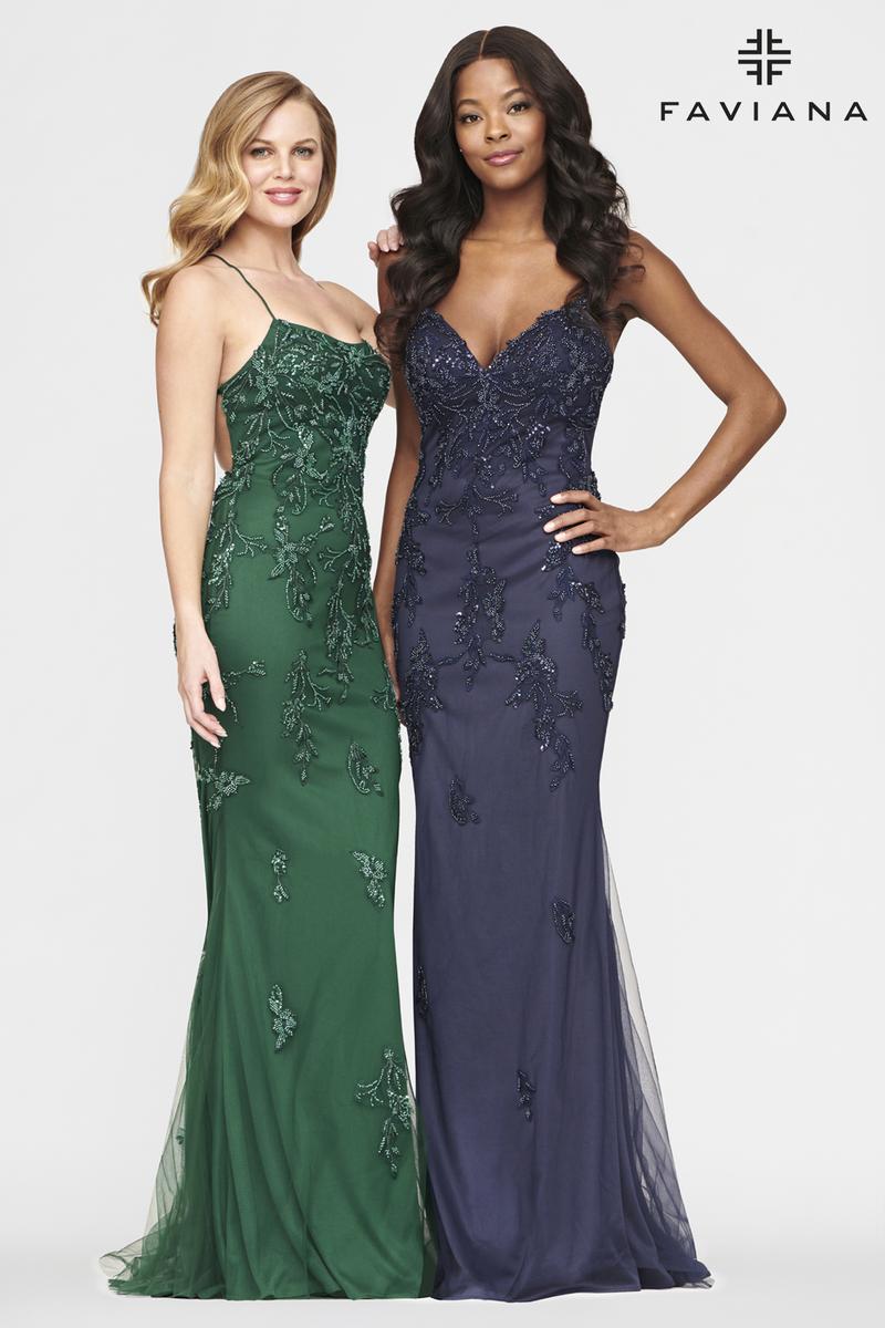 Faviana Long Lace Prom Dress S10633