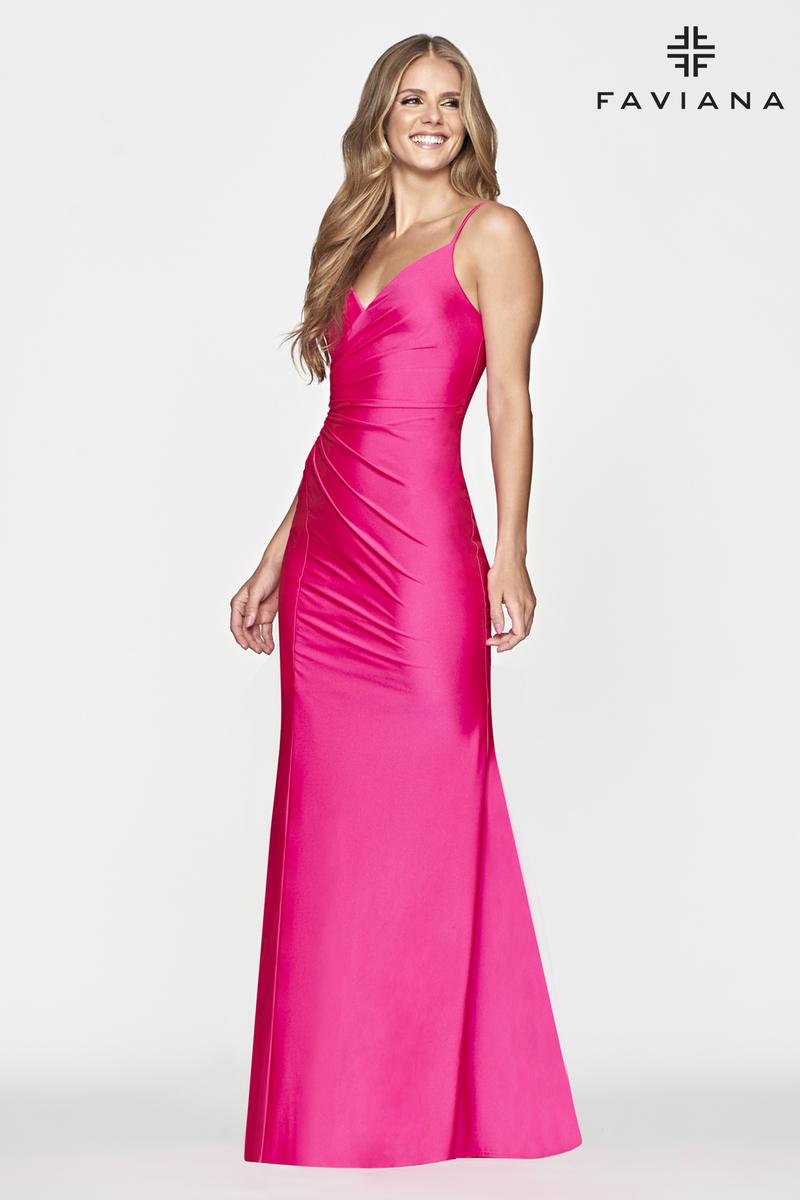 Faviana Tight V-Neck Prom Dress S10644