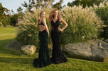 Faviana Long Velvet Sequin Prom Dress S10817