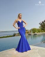 Faviana Long Stretch Satin Prom Dress S10821