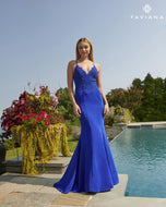 Faviana Long Stretch Satin Prom Dress S10821