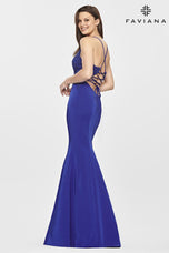 Faviana Long Stretch Satin Prom Dress S10821