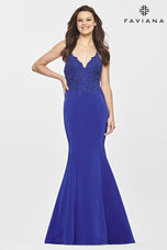 Faviana Long Stretch Satin Prom Dress S10821