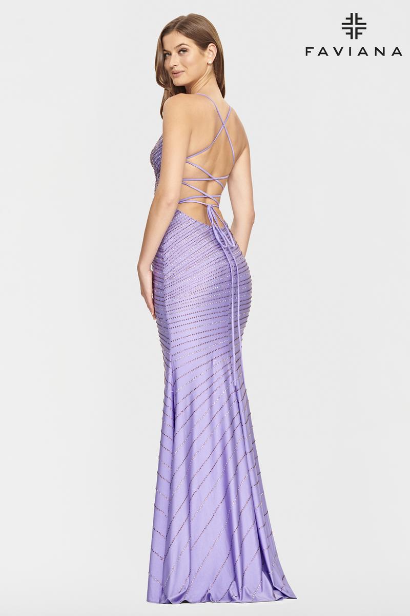 Faviana Long V-Neck Prom Dress S10830