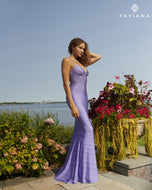 Faviana Long V-Neck Prom Dress S10830