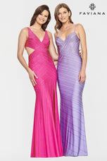 Faviana Long V-Neck Prom Dress S10830