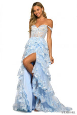 Sherri Hill Sequin Ruffle A-Line Prom Dress 55500 - B