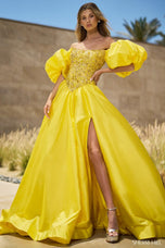 Sherri Hill Ball Gown Balloon Sleeve Dress 55641