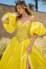 Sherri Hill Ball Gown Balloon Sleeve Dress 55641