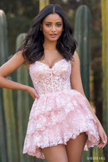 Sherri Hill Short Lace A-Line Homecoming Dress 55804