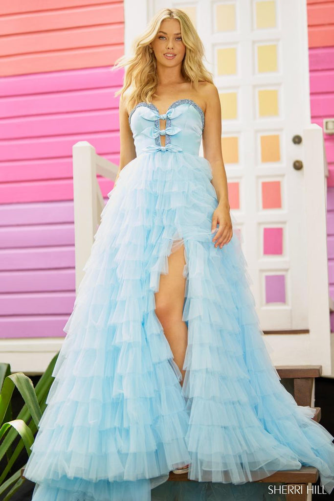 Sherri Hill Strapless Ruffle Prom Dress 56012