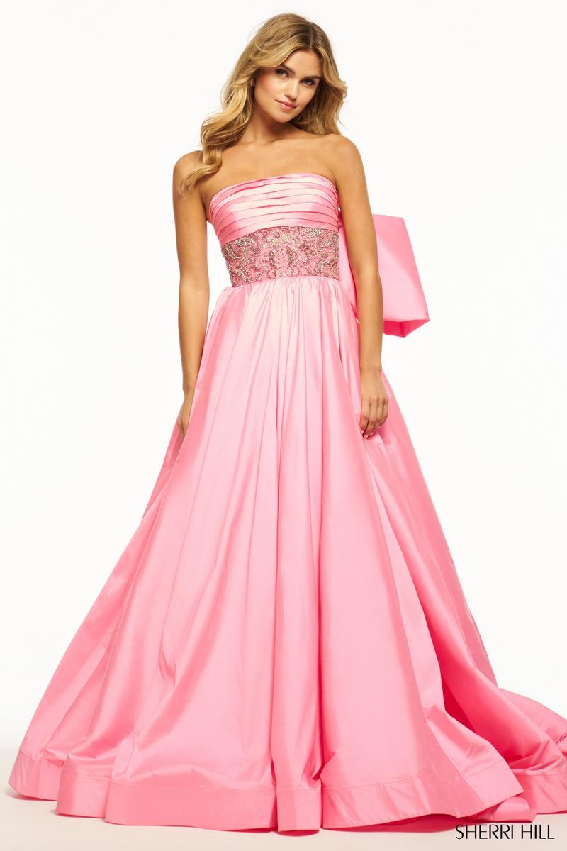 Sherri Hill Strapless Taffeta Ball Gown 56016