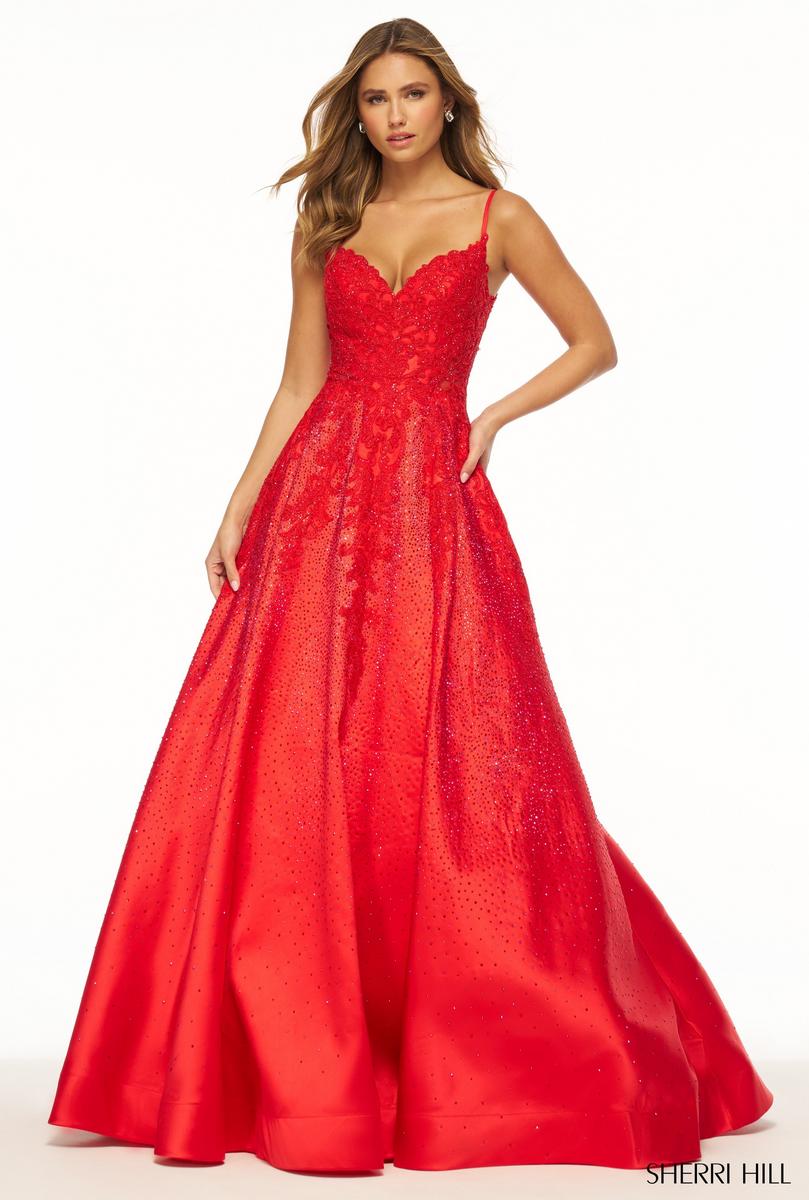 Sherri Hill Lace Mikado Bal Gown 56183