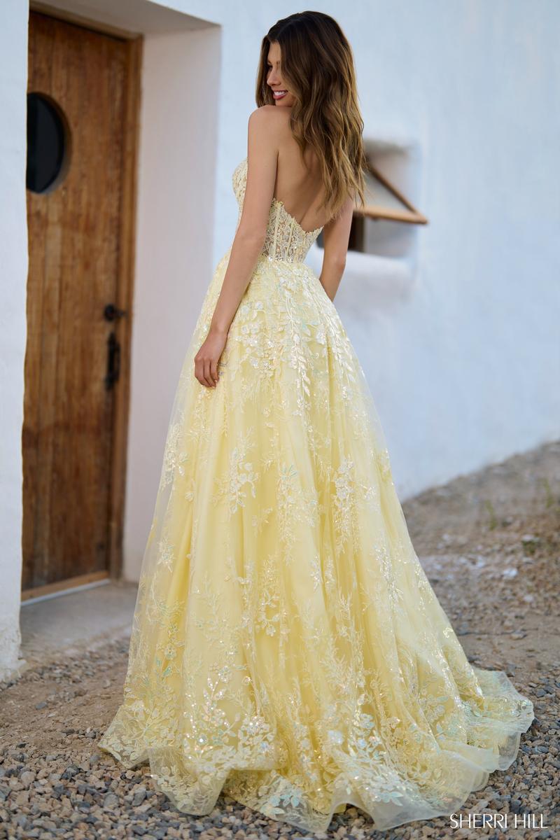 Sherri Hill Lace Corset A-Line Prom Dress 56577