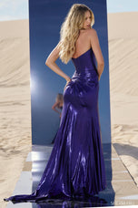 Sherri Hill Strapless Metallic Corset Dress 56654 - B