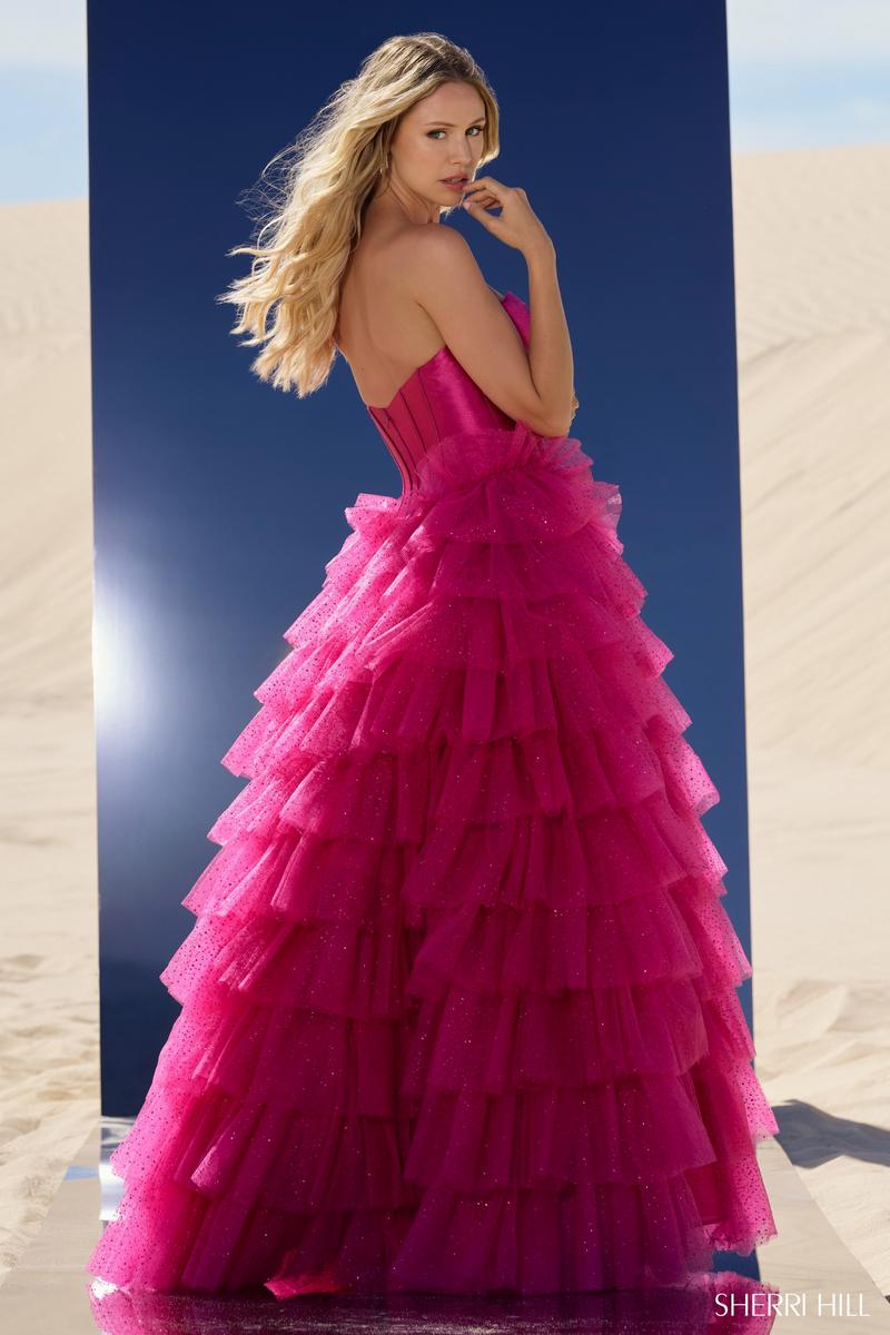 Sherri Hill Strapless Ruffle Ballgown 56804