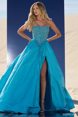 Sherri Hill Strapless Basque Waist Ballgown 56830