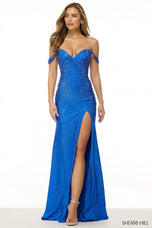 Sherri Hill Off Shoulder Hot Stone Prom Dress 56856