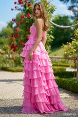 Sherri Hill Strapless Tiered Ruffle Prom Dress 56867