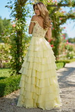 Sherri Hill Lace Chiffon Ruffle Prom Dress 56868