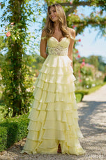 Sherri Hill Lace Chiffon Ruffle Prom Dress 56868