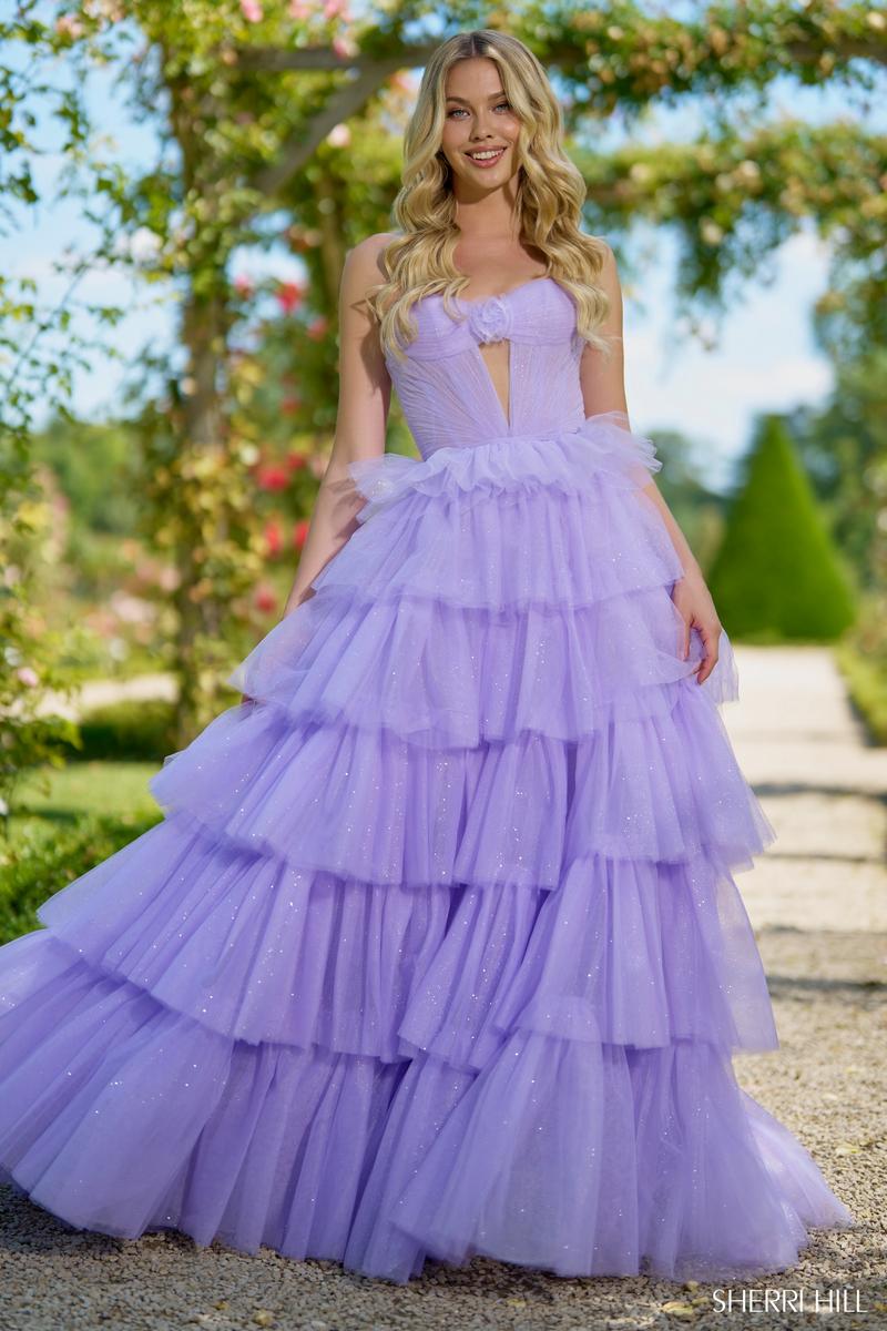 Sherri Hill Strapless Ruffle Prom Dress 56884