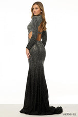 Sherri Hill Long Sleeve Open Back Prom Dress 57003