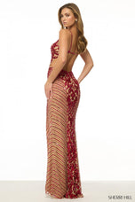 Sherri Hill Elegant Sequin Open Back Prom Dress 57078