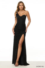 Sherri Hill Strapless Corset Sequin Prom Dress 57087