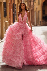 Sherri Hill Ruffle Halter Prom Dress 57100